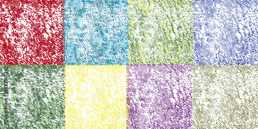 Poster colorful scribble textured backgrounds seamless patterns for various design applications digital art