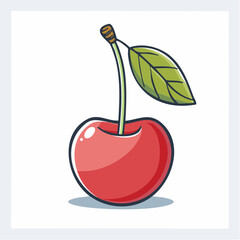 Adorable Cartoon Cherry Illustration with Vibrant Colors and Playful Design elements