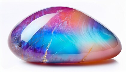 Obraz premium colorful opal stone texture shimmering hues of blue pink and purple white isolate background