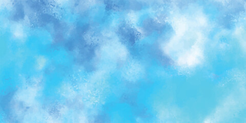 Abstract watercolor sky background with shades of blue and white for creative designs