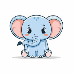 Naklejka premium Adorable cartoon elephant illustration perfect for children's books and educational material