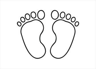 Obraz premium Charming line art depiction of tiny baby feet in a delicate style perfect for children s day celebrations and new parenthood themes isolated on white background