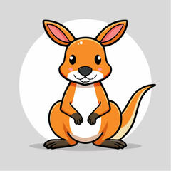 Charming kangaroo character illustration with a whimsical and playful design style