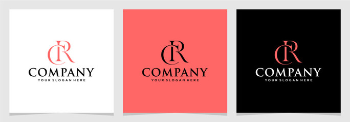 CR or RC Initial Letter Logo Vector Element , Initial Logo for Brand Vector Design Graphic