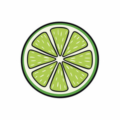 Vibrant lime illustration showcasing fresh and juicy citrus fruit slice with bright colors