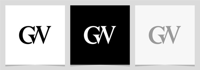 GW or WG Initial Letter Logo Vector Element , Initial Logo for Brand Vector Design Graphic