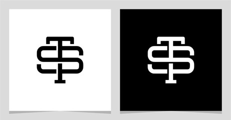 ST or TS Initial Letter Logo Vector Element , Initial Logo for Brand Vector Design Graphic