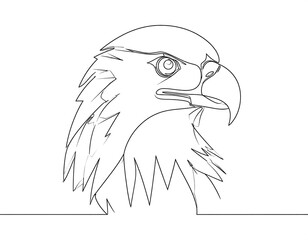 Obraz premium Continuous line drawing of an eagle's head (1)
