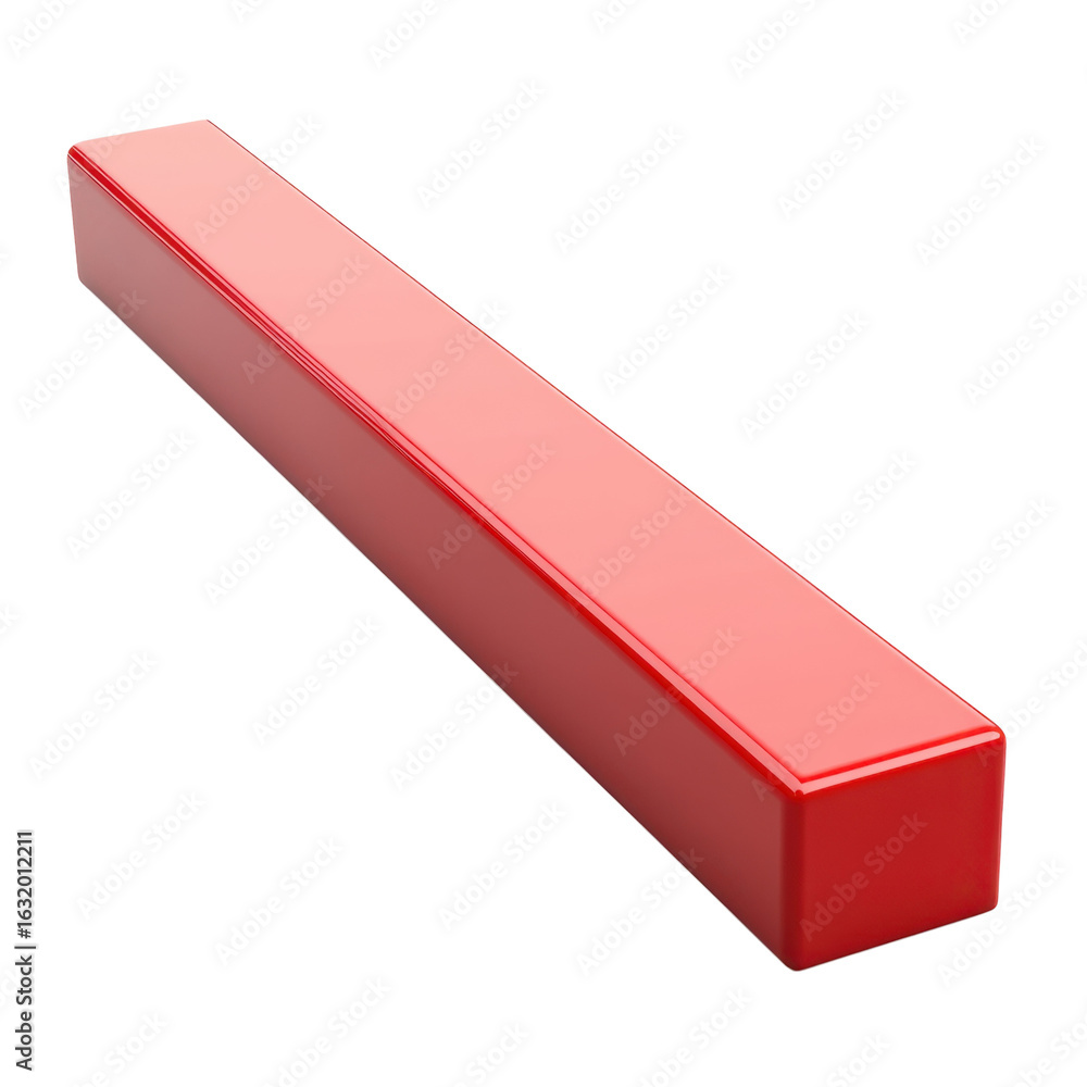 Poster red rectangular prism with glossy finish, a 3d rendering for graphic design and creative projects, i