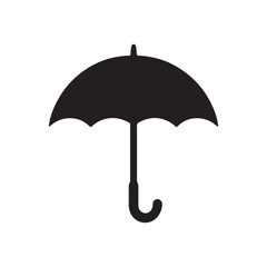 Umbrella Icon Vector – Black Rain Protection Symbol for Weather and Insurance Design

