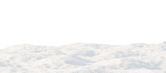 Snow-Covered Hills Under a Calm Sky. 3D render.	
