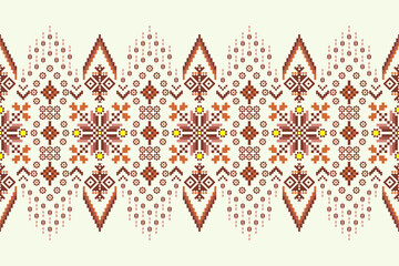 Pixel Art with Geometric Shapes, Arabic Pixels Meet the fabric in this creative design where striking contrasts and structured shapes create a variety of looks and beautiful colors.