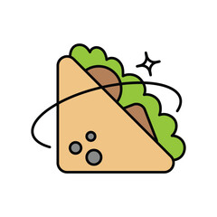 Sandwich color line icon with white background vector stock illustration