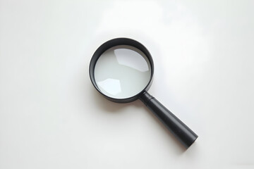 Magnifying Glass on White Background for Investigation and Research