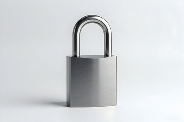 Secure Metal Padlock Against White Background Represents Security and Protection