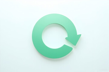 Green Arrow Circle Indicating Cycle or Refresh on Light Background