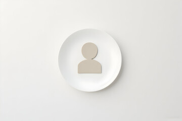 Person Icon on Plate - Conceptual User Placeholder Image