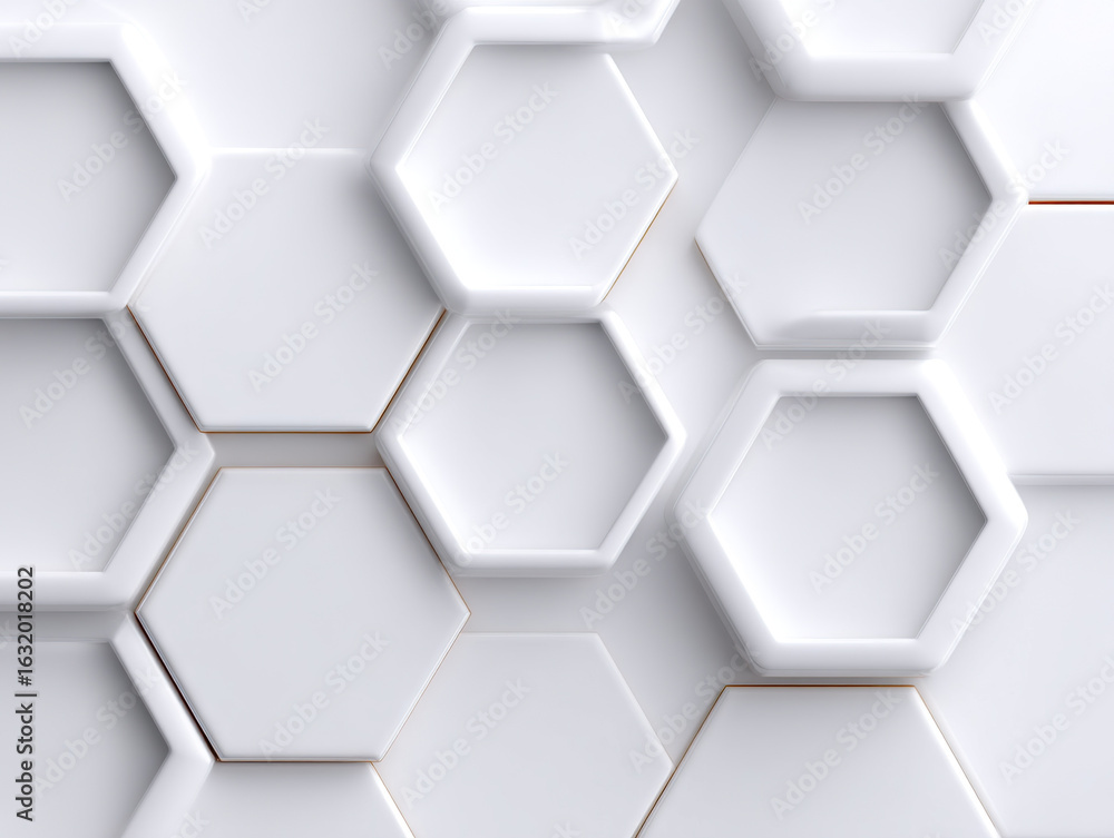 Poster seamless white hexagon geometric pattern with modern and minimalistic design, creating clean and ele