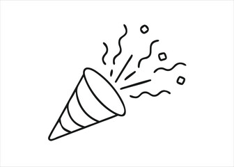 Dynamic confetti explosion icon representing celebration party event festive occasion bright colorful abstract burst isolated on white background