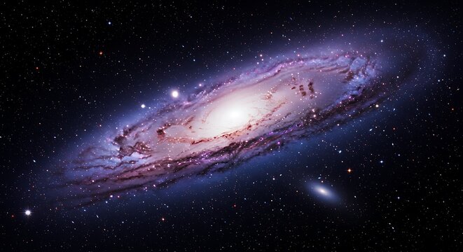 Cosmic Majesty: The Andromeda Galaxy's Luminous Spiral in Deep Space