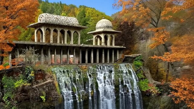rock garden chandigarh with stone sculptures and greenery indian landscape video