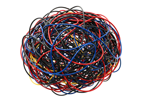 Heap of colorful rubber bands isolated on transparent background
