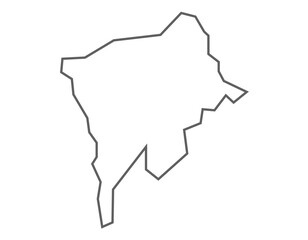 Jorhat District District map line illustration of Assam state, India