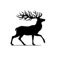 Outlined Deer with Geometric Elements Vector Design