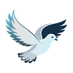 Obraz premium Flying White Dove for World Humanitarian Day Celebration – Peace, Hope, and Compassion Symbol Vector Illustration