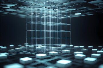 Abstract smart data grid visualizing modern architecture of information systems