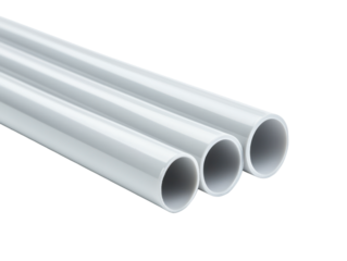 Three White Plastic Pipes