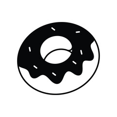 Donut glyph icon with white background vector stock illustration