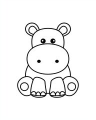 Naklejka premium hippopotamus template on a transparent background for coloring