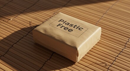 A simple package labeled Plastic Free