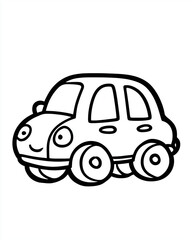 car template on a transparent background for coloring