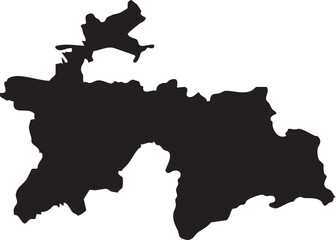 Takijstan Vector Map Black Silhouette 
