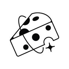 Cheese glyph icon with white background vector stock illustration