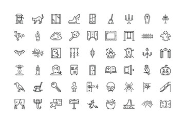 Halloween vector art of collection of handdrawn halloween icons isolated