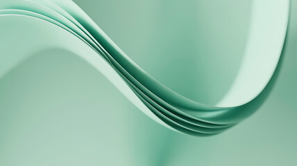 Abstract design of flowing mint green curves.
