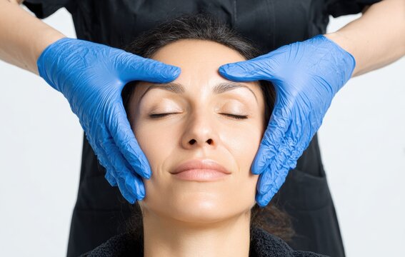 A woman receiving Botox treatment to enhance her facial features. The procedure emphasizes modern beauty enhancement through professional aesthetic care.