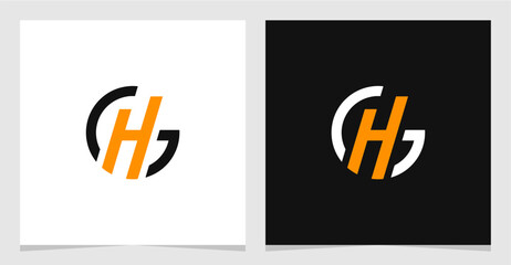 GH or HG Initial Letter Logo Vector Element , Initial Logo for Brand Vector Design Graphic