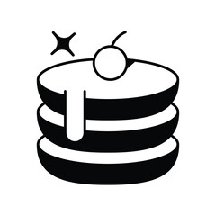 Pancakes glyph icon with white background vector stock illustration
