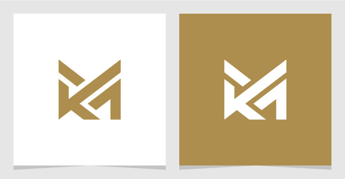 MK or KM Initial Letter Logo Vector Element , Initial Logo for Brand Vector Design Graphic
