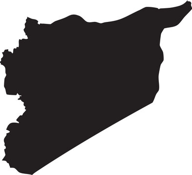 Syria Vector Map Black Silhouette 