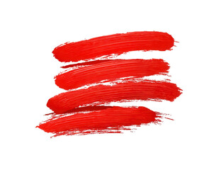 Bold red lipstick swatches on black