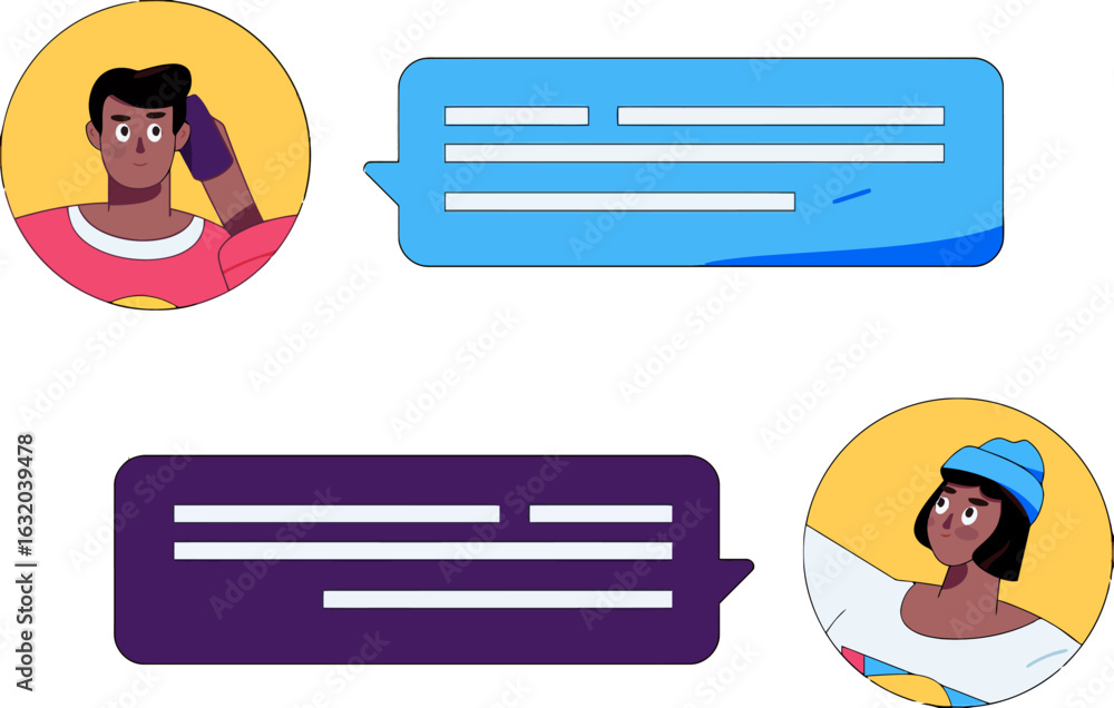 Poster connect with friends and family through dynamic messages, perfect for modern communication and colla