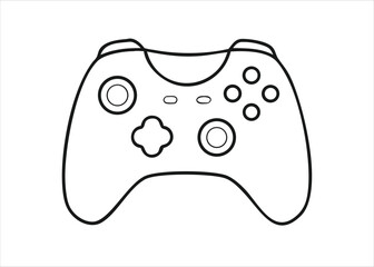 Classic video game controller outline drawing page for creative fun and entertainment isolated on white background