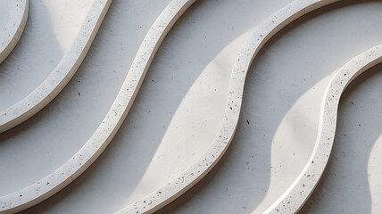Abstract, flowing white lines on a light gray surface.
