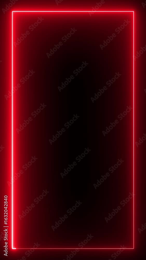 Poster dynamic red neon frame animation for modern design projects abstract glowing border element on dark 