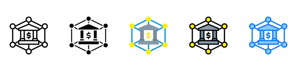 Banking System icon multiple style 